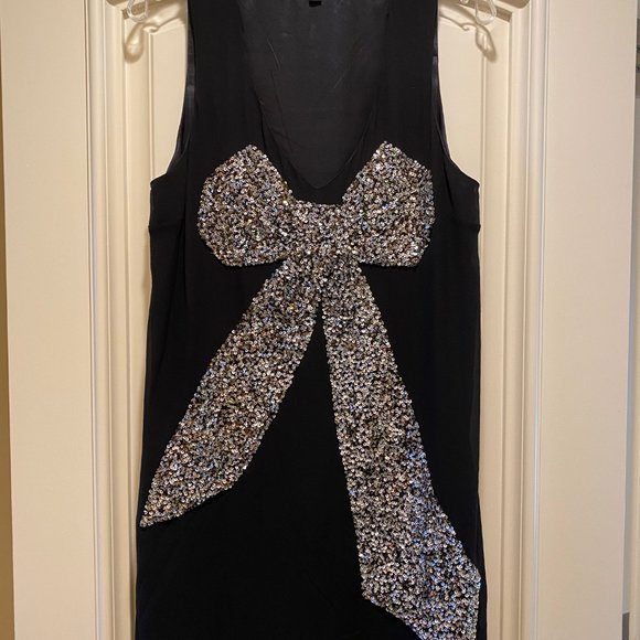 Alexia Admor Sequined Bow Silk Dress Size M - Picture 4 of 8